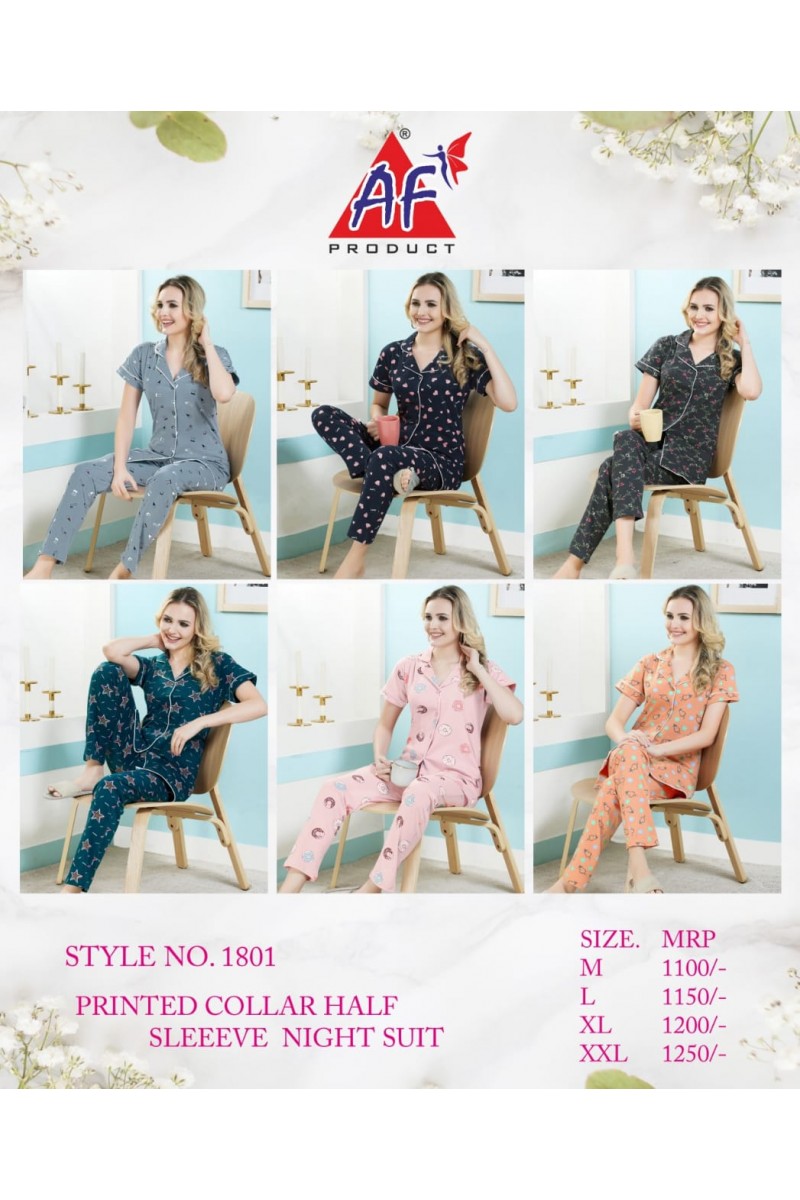 AF Product D.No-1801 Hosiery Cotton Night Wear Catalogue Collection