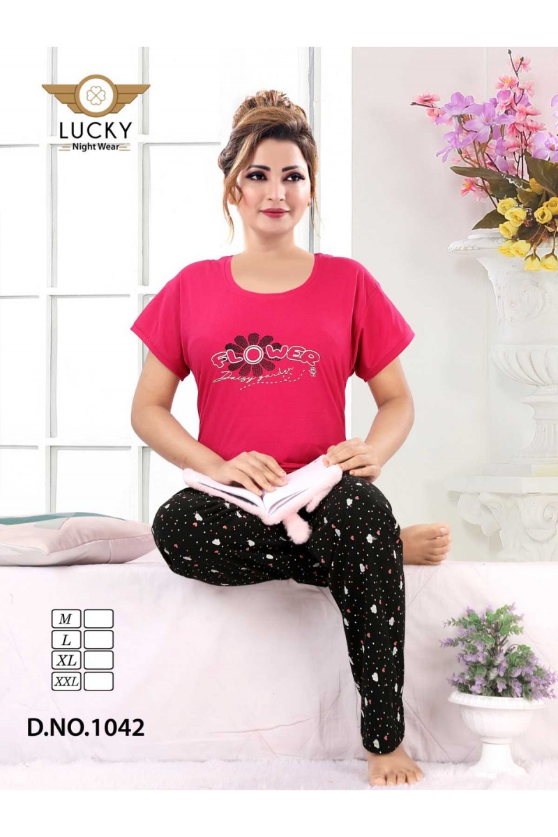 Lucky N-1001 Cotton Pajamas And Loungwear For Women Night Suit
