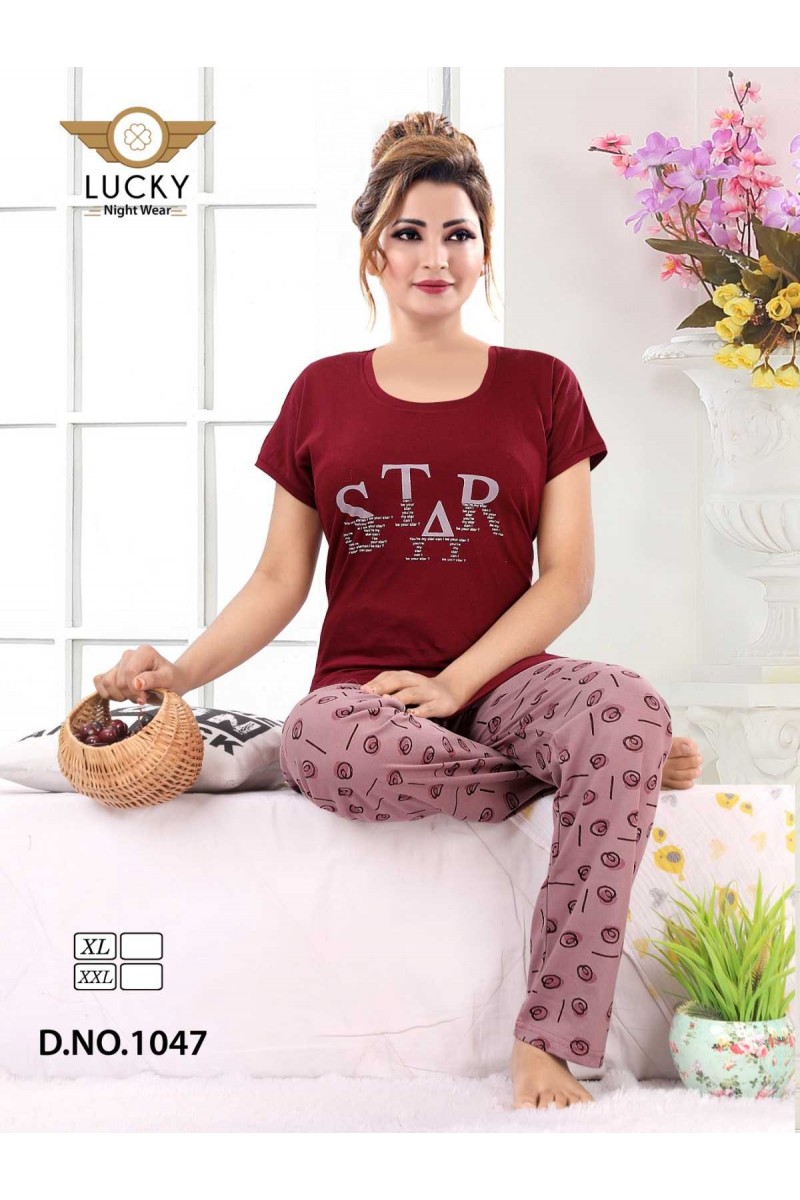 Lucky N-1012 Cotton Pajamas And Loungwear For Women Night Suit