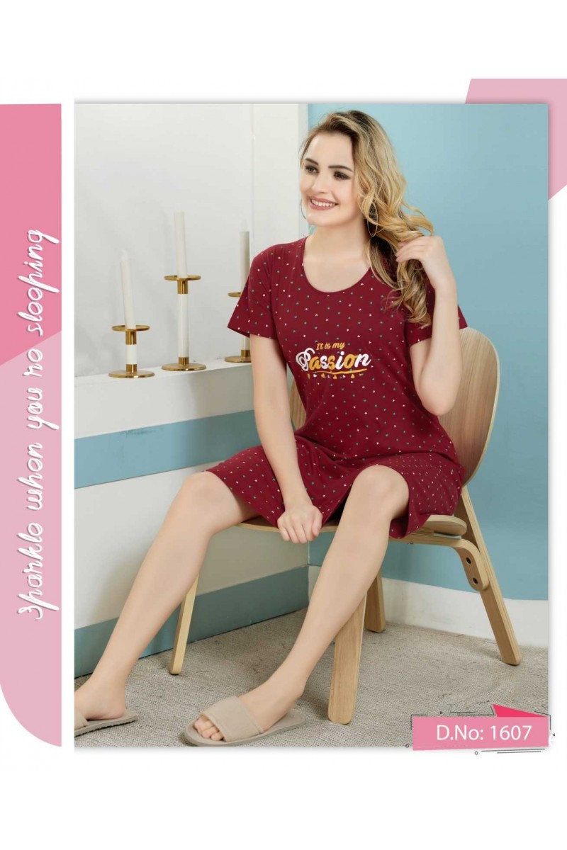 FF Short Nighty-8 Cotton Size Set Night Wear Catalogue Collection