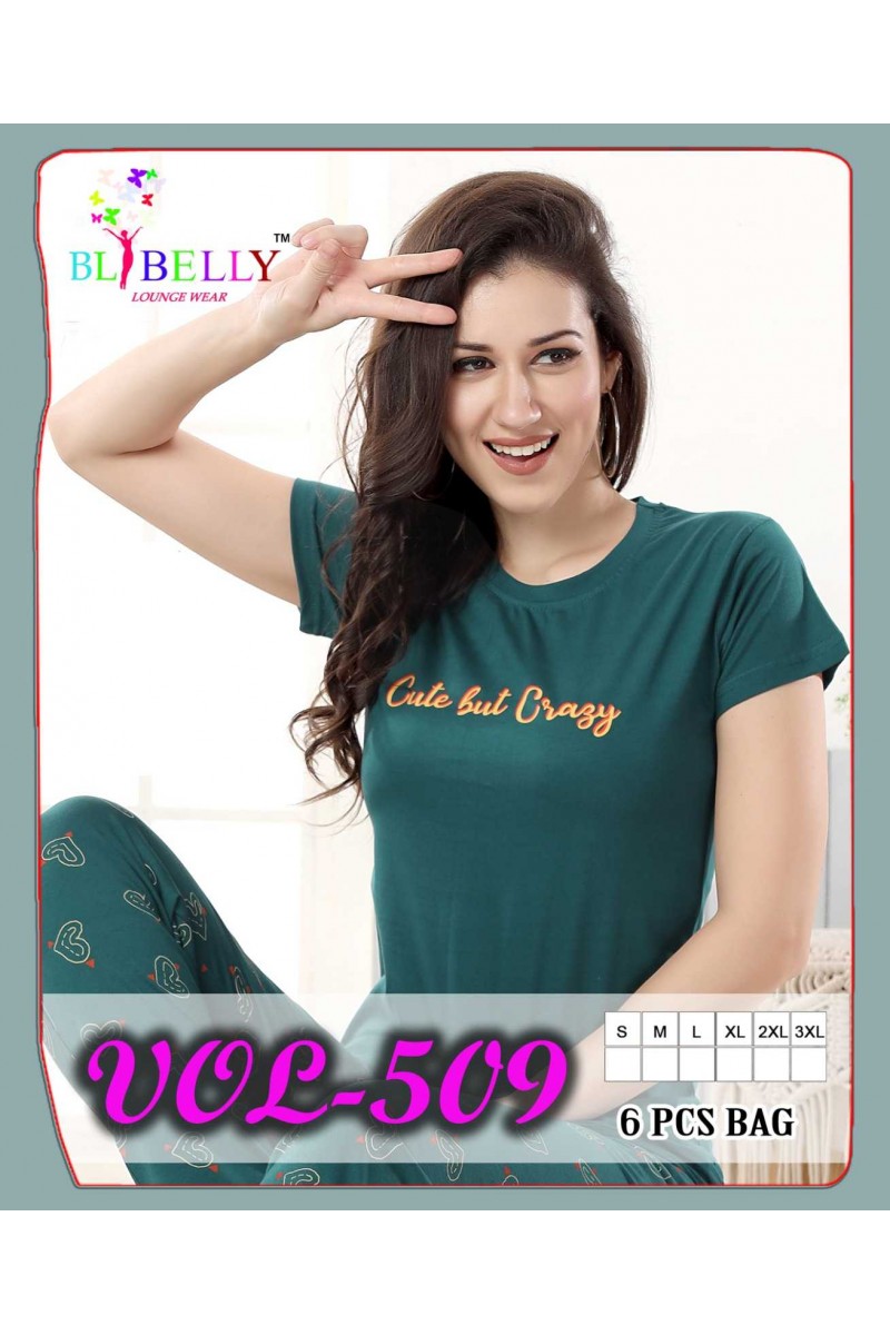 Bl Belly Vol-509 Ladies Hosiery Cotton Night Suits Catalogue Set