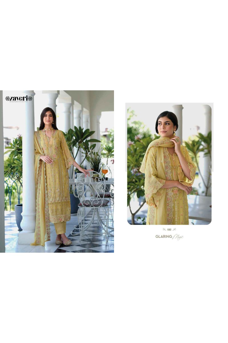 Zaveri Aanaya Organza Designer Ready Made Salwar Suits Collection