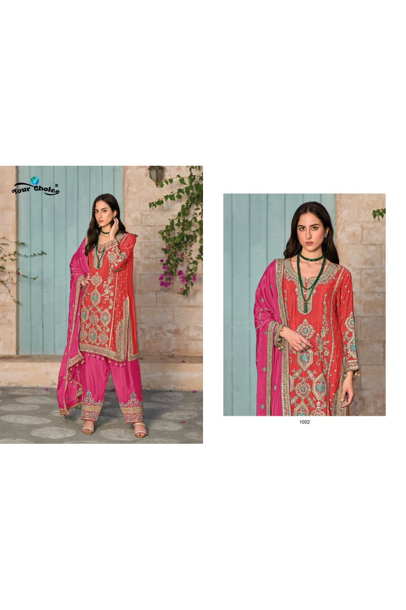 Your Choice Afghani Designer Straight Cut Chinon Salwar Suits Manufacturer