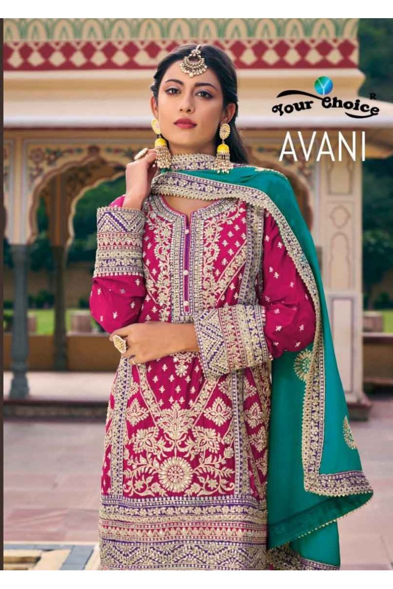 Your Choice Avani Designer Wedding Wear Readymade Straight Suit