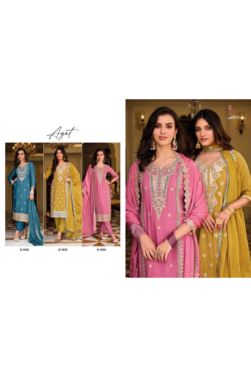 Eba Lifestyle Ayat Embroidery Work Salwar Suits Wholesale Collection