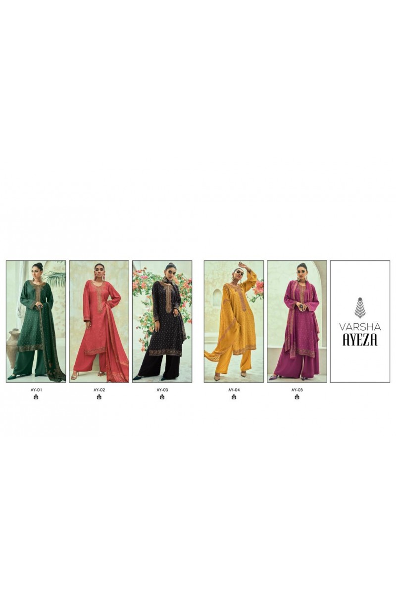 Varsha Ayeza Viscose Printed With Hand Work Designer Salwar Suits Wholesaler