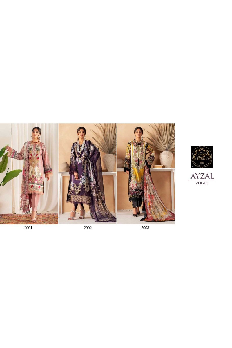 Firdous Ayzal Vol-1 Embroidery Work Designer Wholesale Salwar Suits