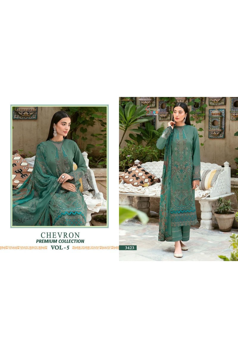 Shree Fab Chevron Premium Collection Vol-5 Chiffon Cotton Salwar Suit