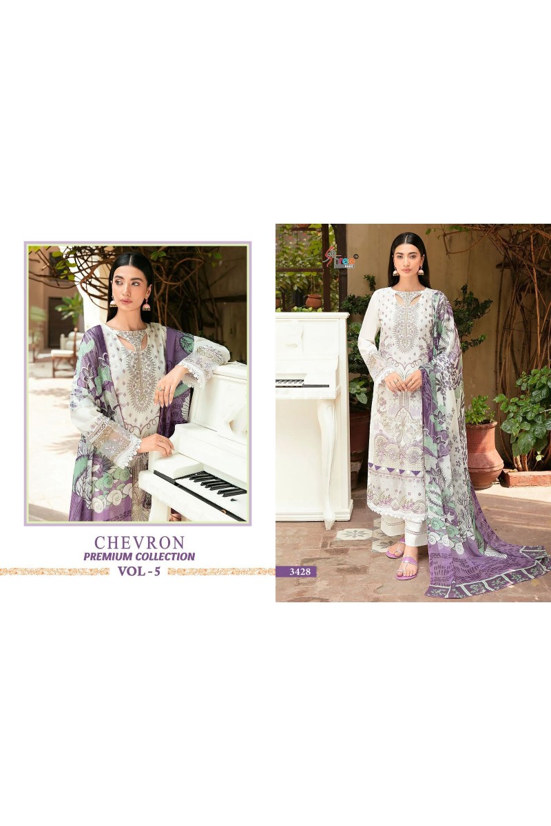 Shree Fab Chevron Premium Collection Vol-5 Chiffon Cotton Salwar Suit