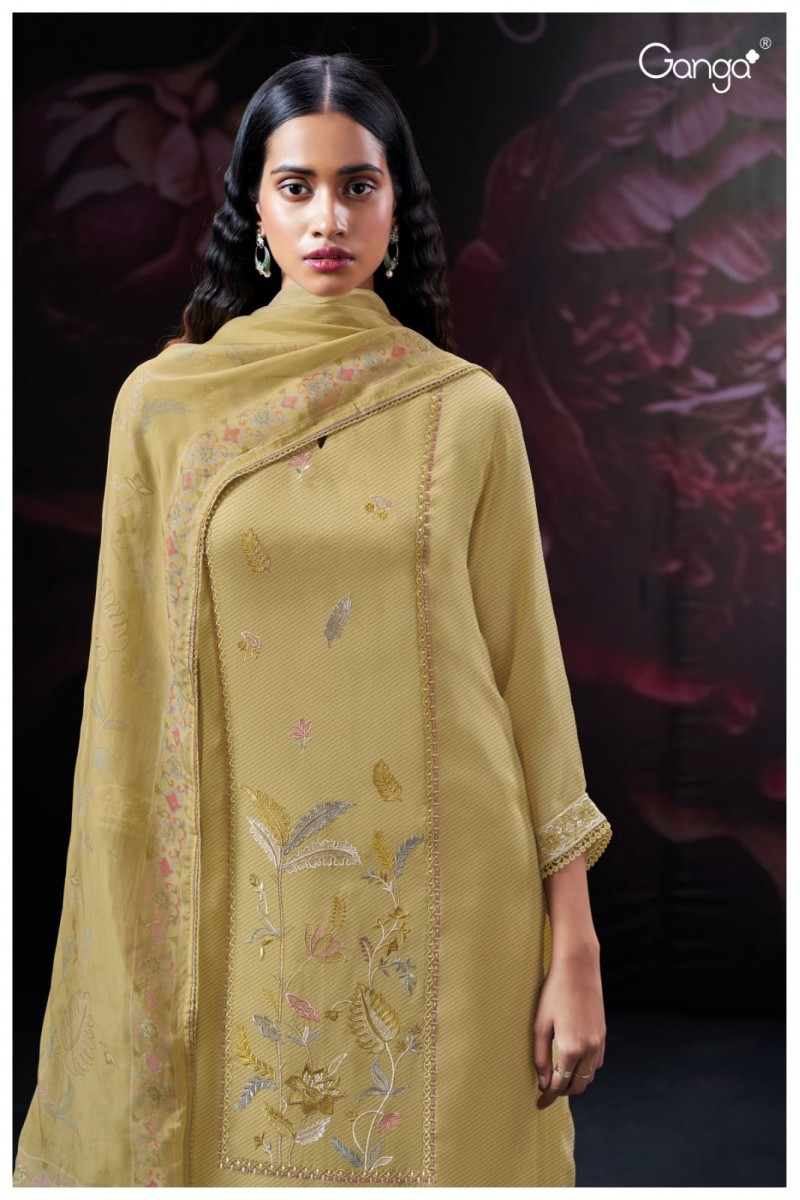 Ganga Corina Designer Jacquard Silk Ladies Salwar Suits Wholesaler