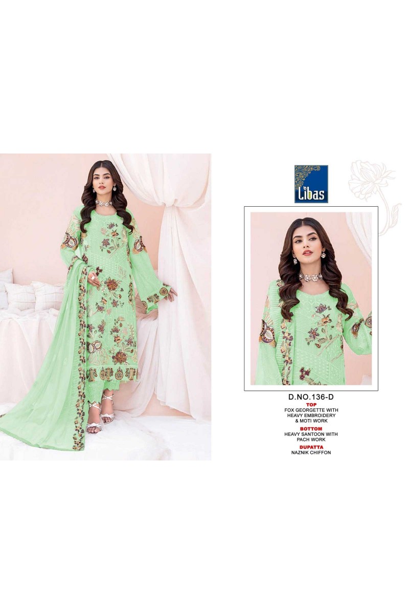 Libas D.No-136 Designer Casual Wear Georgette Salwar Suits Catalogue