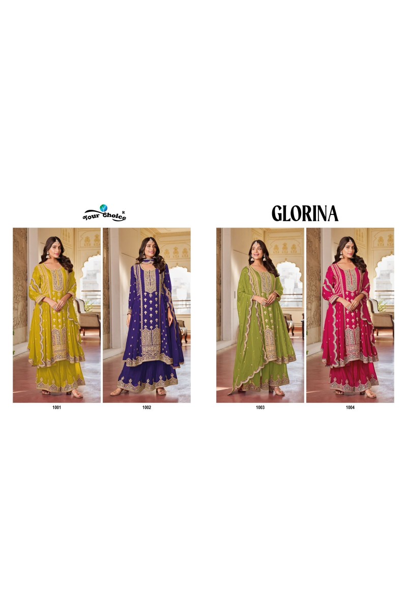 Your Choice Glorina Chinon Designer Readymade Salwar Kameez Wholesale