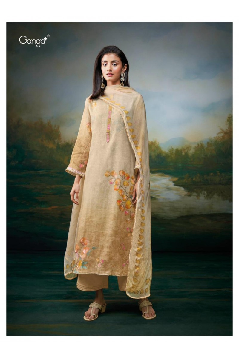 Ganga Harlett Party Wear Unstich Linen Cotton Designer Salwar Suits