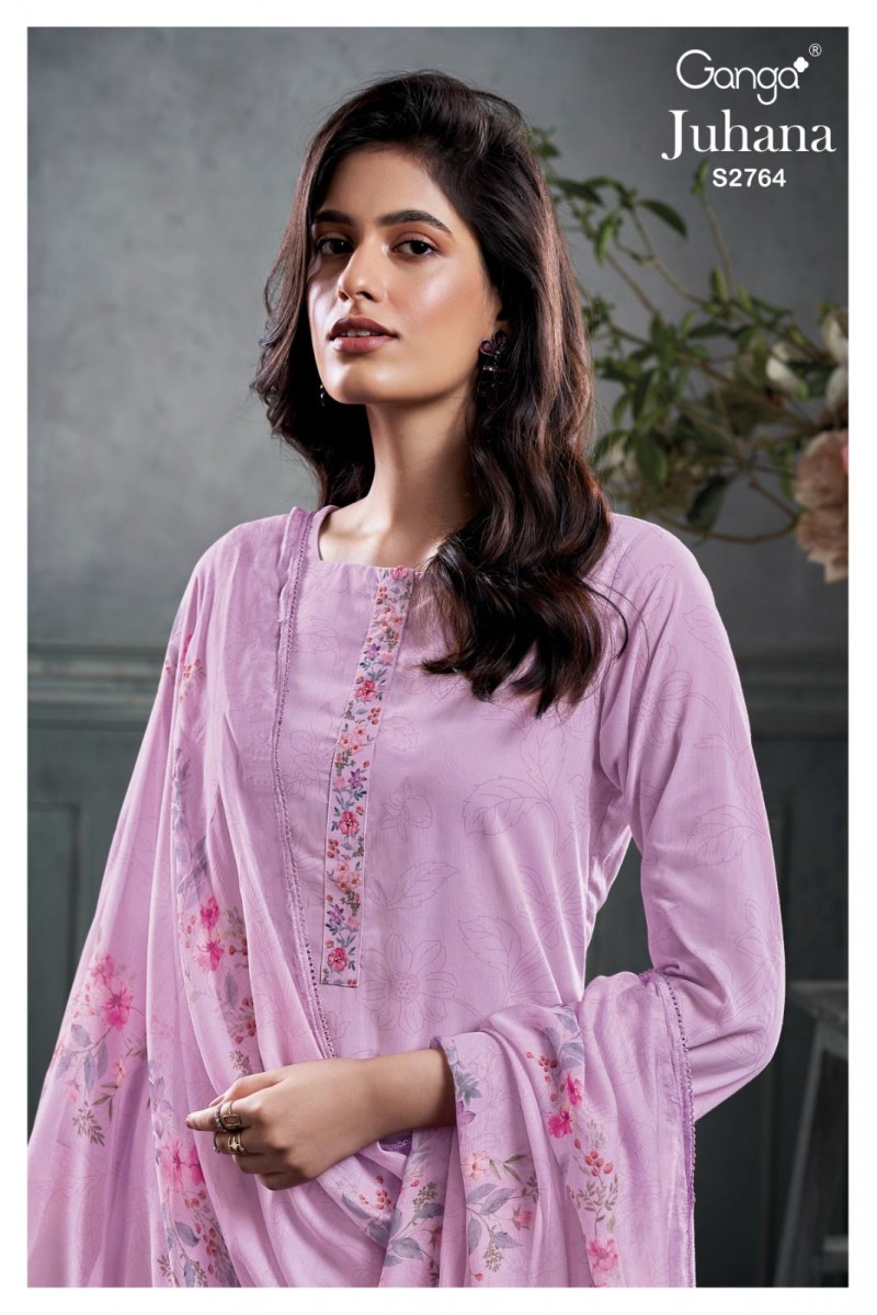 Ganga Juhana Cotton Printed Ethnic Designs Women's Wear Suit Wholesaler