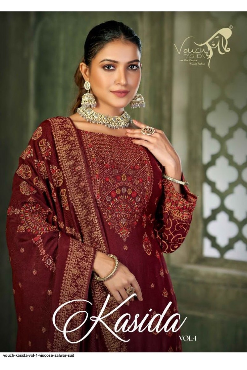 Vouch Fashion Kasida Vol-1 Wholesale Pashmina With Mina Work Salwar Suits