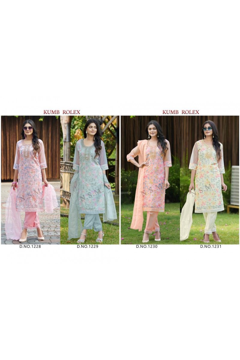 Kumb Rolax Organza Designer Readymade Salwar Suits Collection