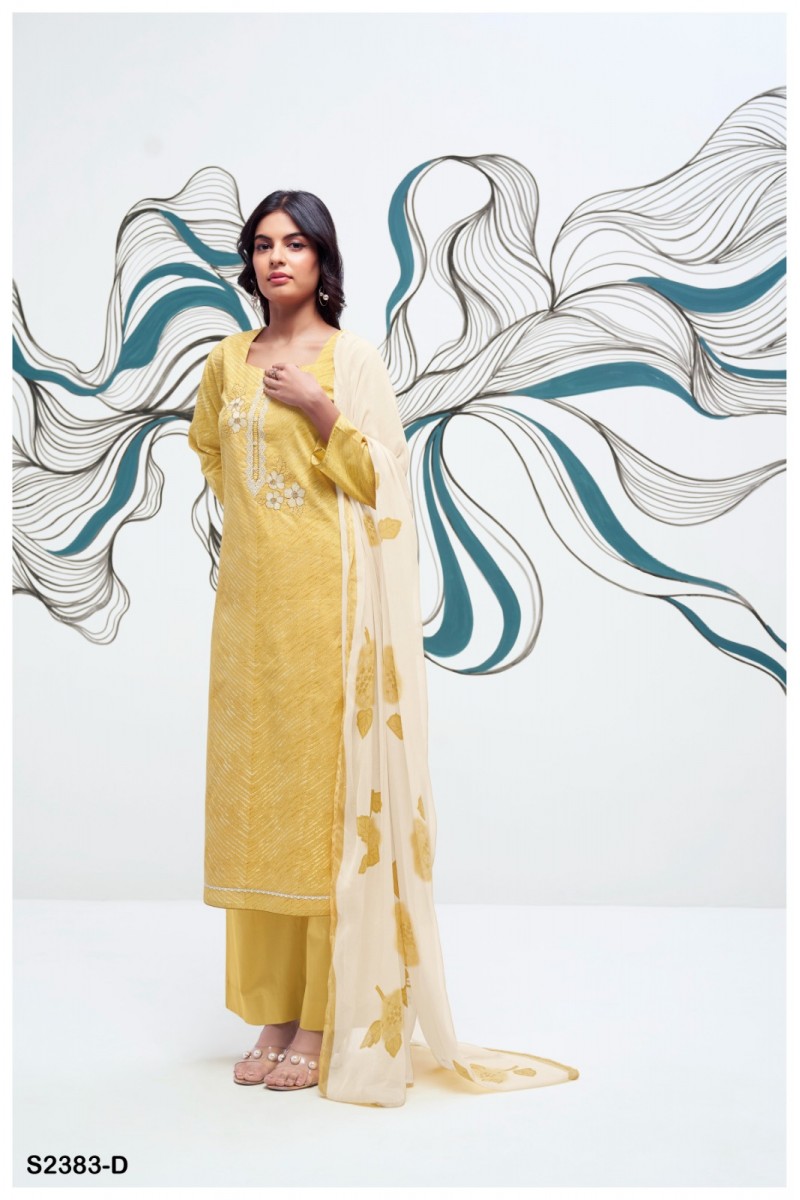 Ganga Maleah Premium Cotton Embroiderd Unstich Salwar Kameez