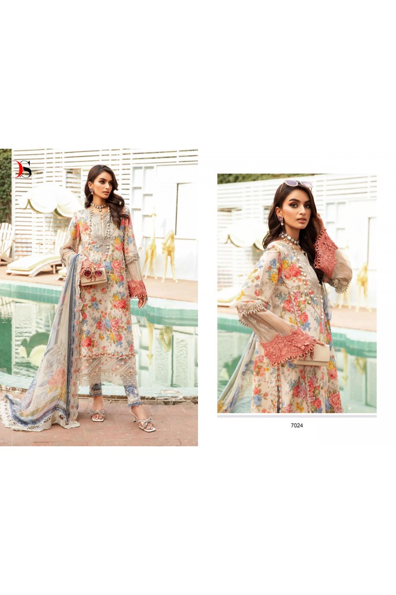 Deepsy Suits By Maria B MPrint 24 Vol-2 Cotton Dupatta Pakistani Suit