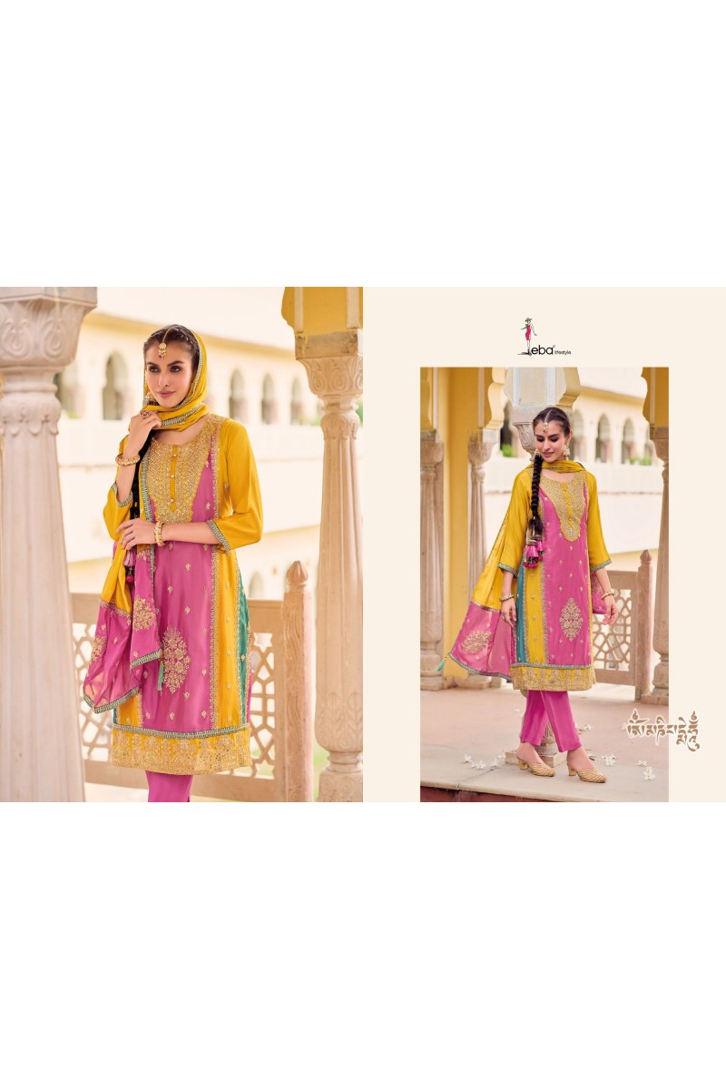 Eba Lifestyle Naaz Party Wear Readymade Chinon Suit Catalog Supplier