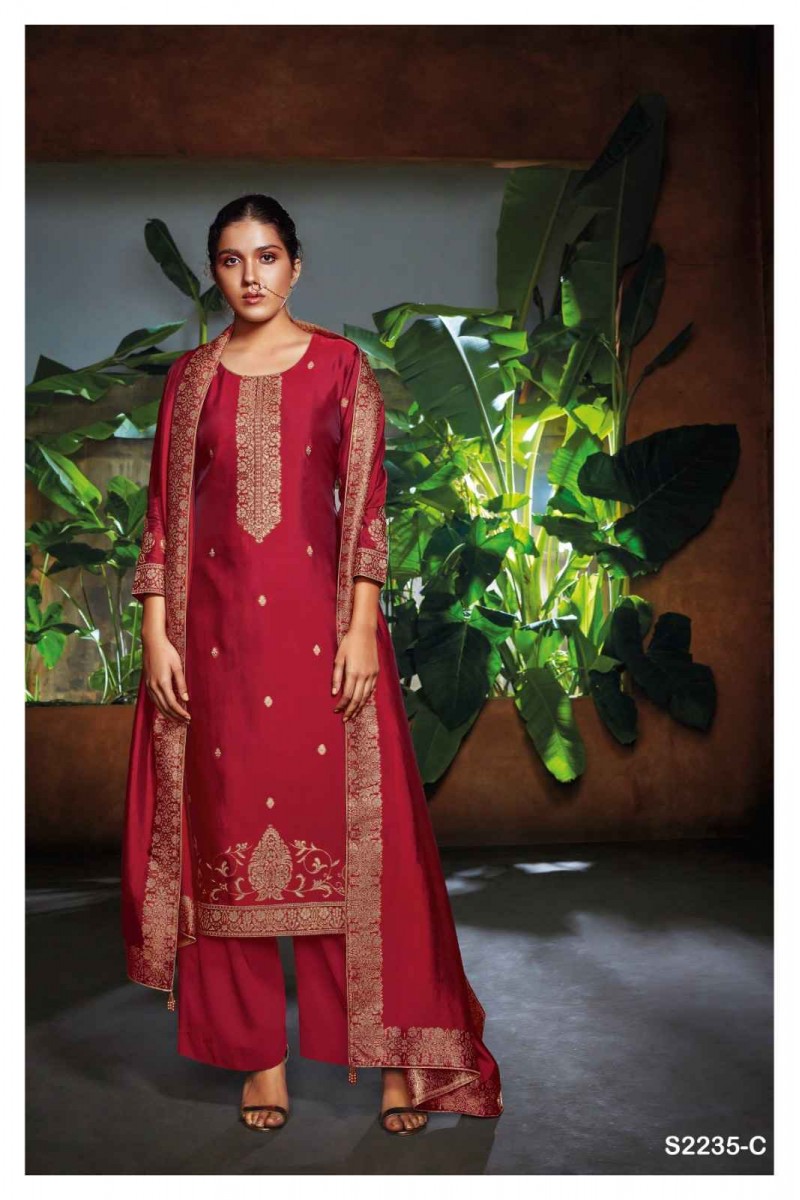 Ganga Nalini Exclusive Woven Silk Salwar Suit Catalog Wholesaler