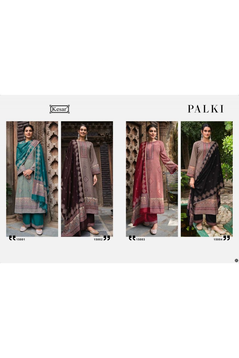 Kesar Present Palki Designer Pashmina Women's Salwar Suits Set
