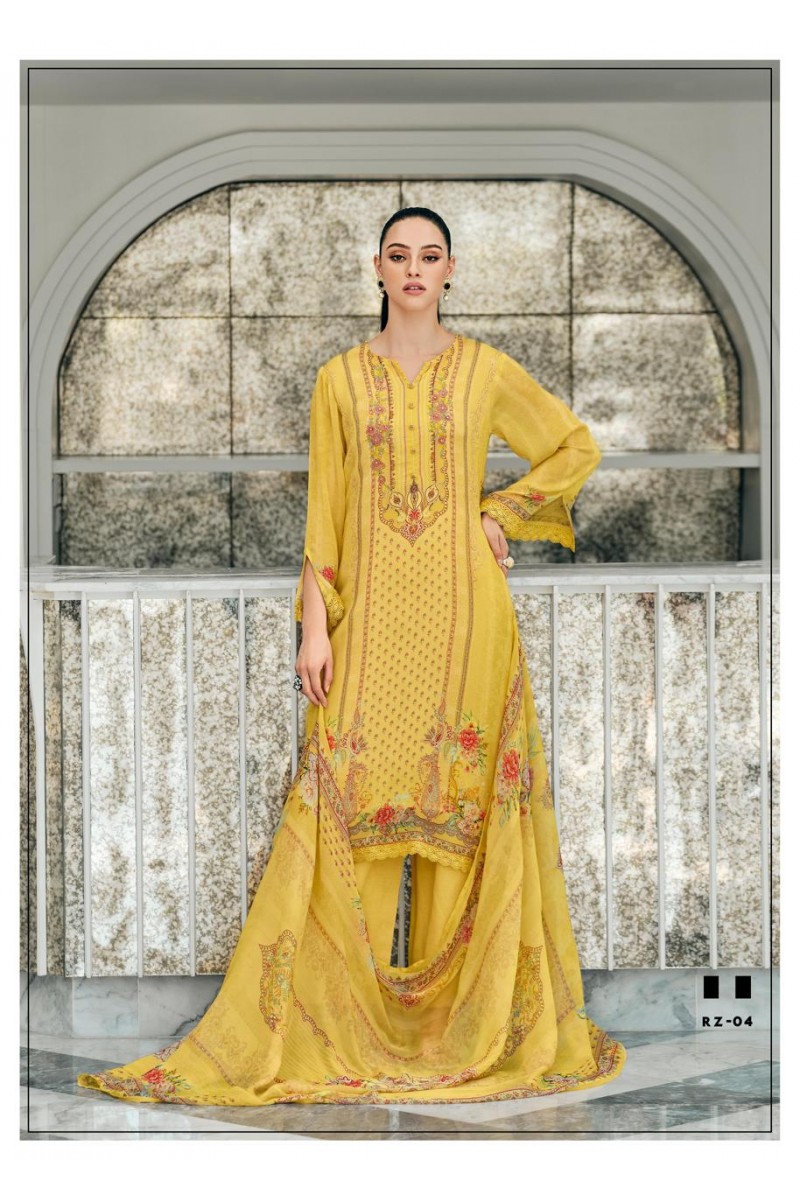 Varsha Rivaaz Viscose Chinon Palazzo Style Designer Salwar Suits Wholesaler