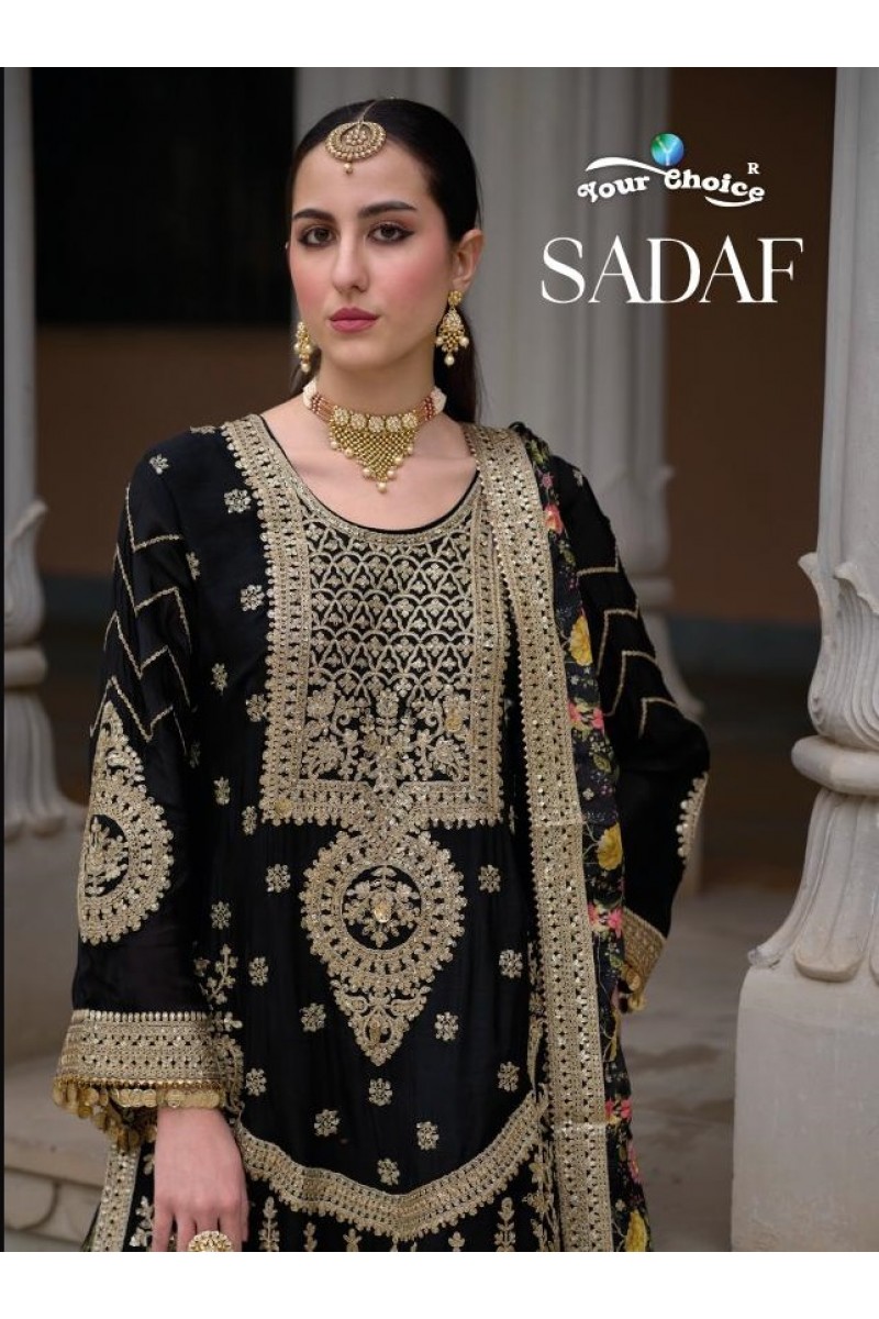 Your Choice Sadaf Party Wear Readymad Pakistani Chinon Sharara Suits