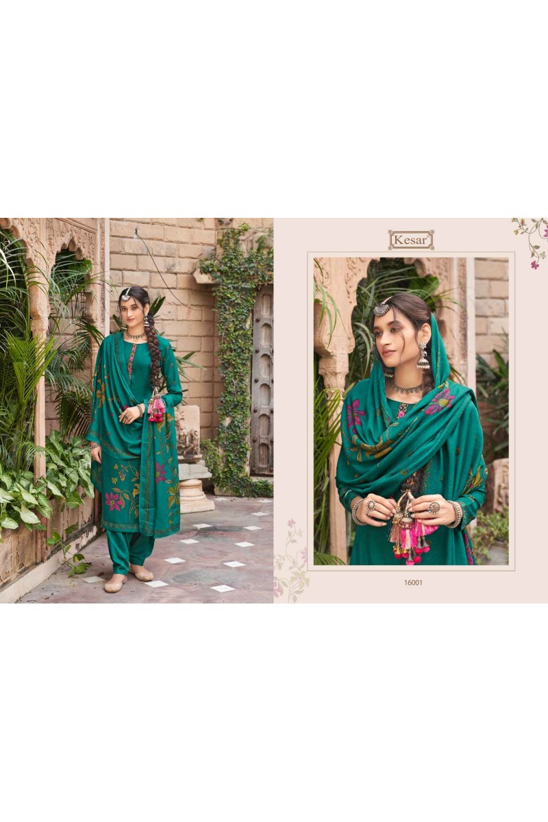 Kesar Shahin Pure Pashmina Printed With Embroidery Salwar Suit