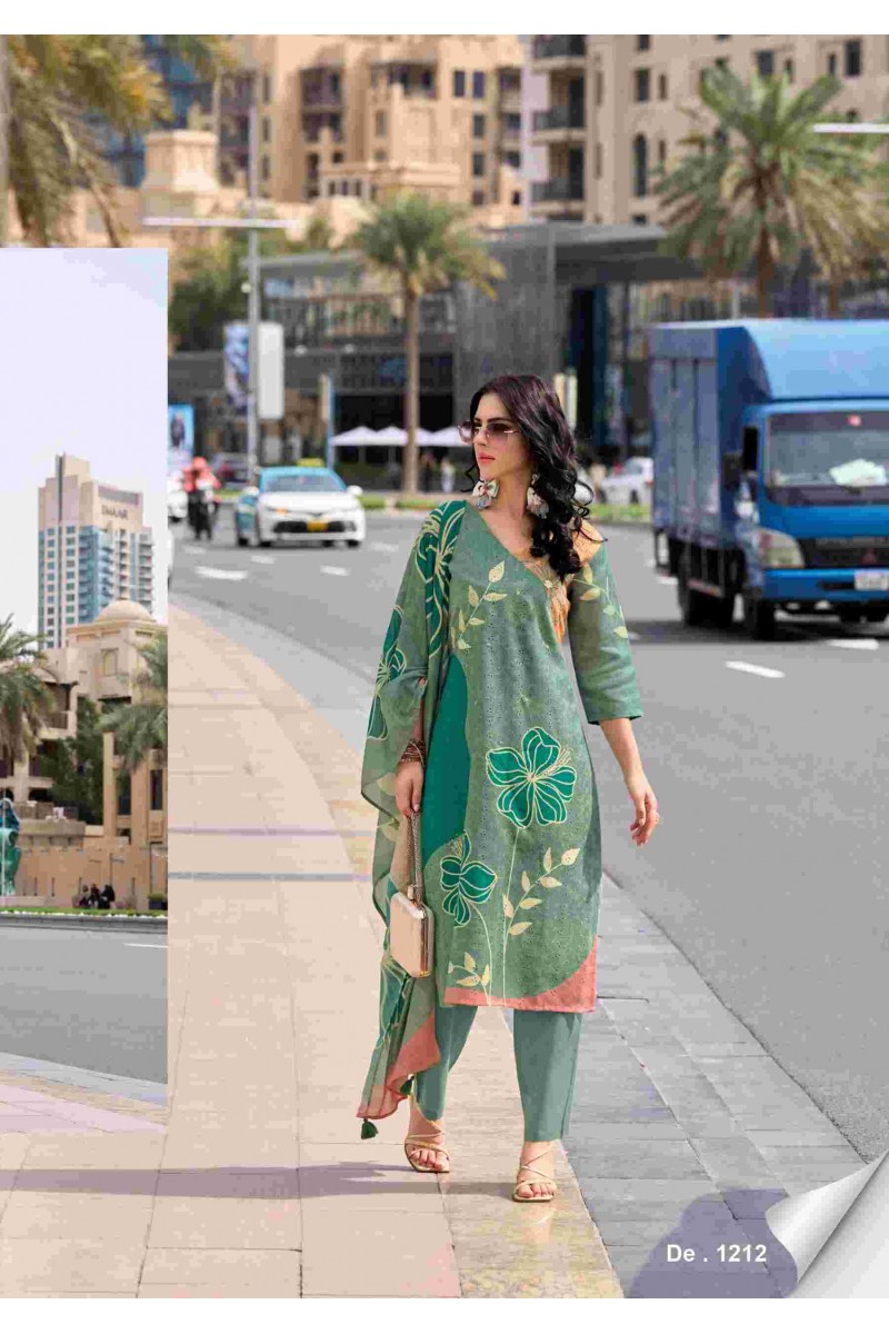 Lady Leela Summer Pastels Designer Schiffli Work Readymade Salwar Suit
