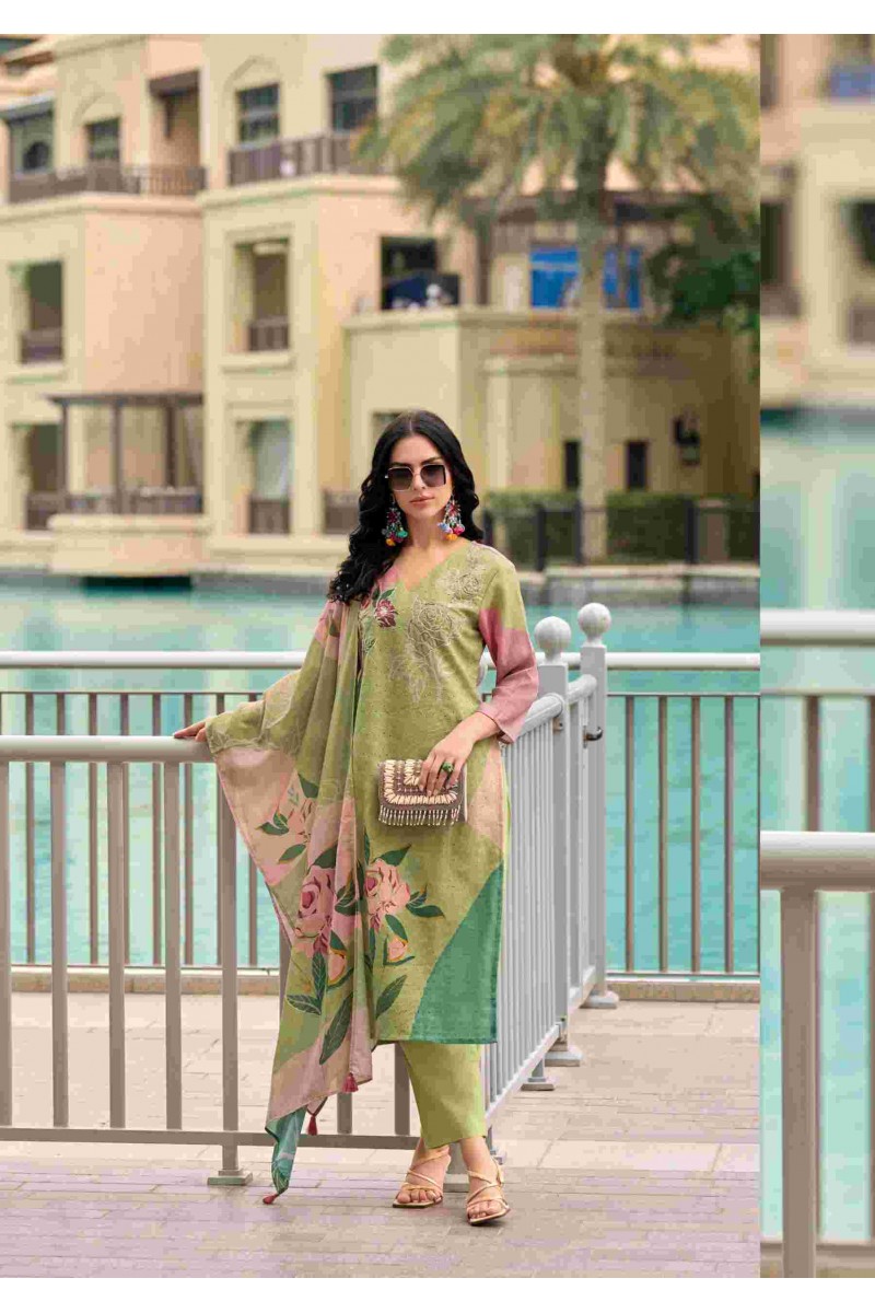 Lady Leela Summer Pastels Designer Schiffli Work Readymade Salwar Suit