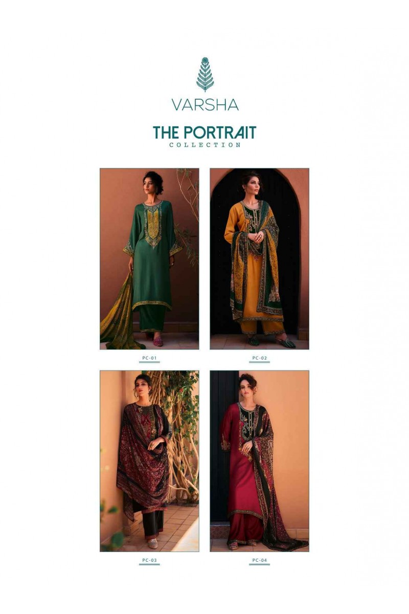 Varsha The Portrait Pashmina Traditional Wear Salwar Suits Collection