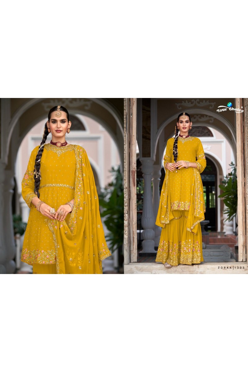 Your Choice Zaraa Vol-13 Blooming Georgette Party Wear Salwar Suits Manufacturer