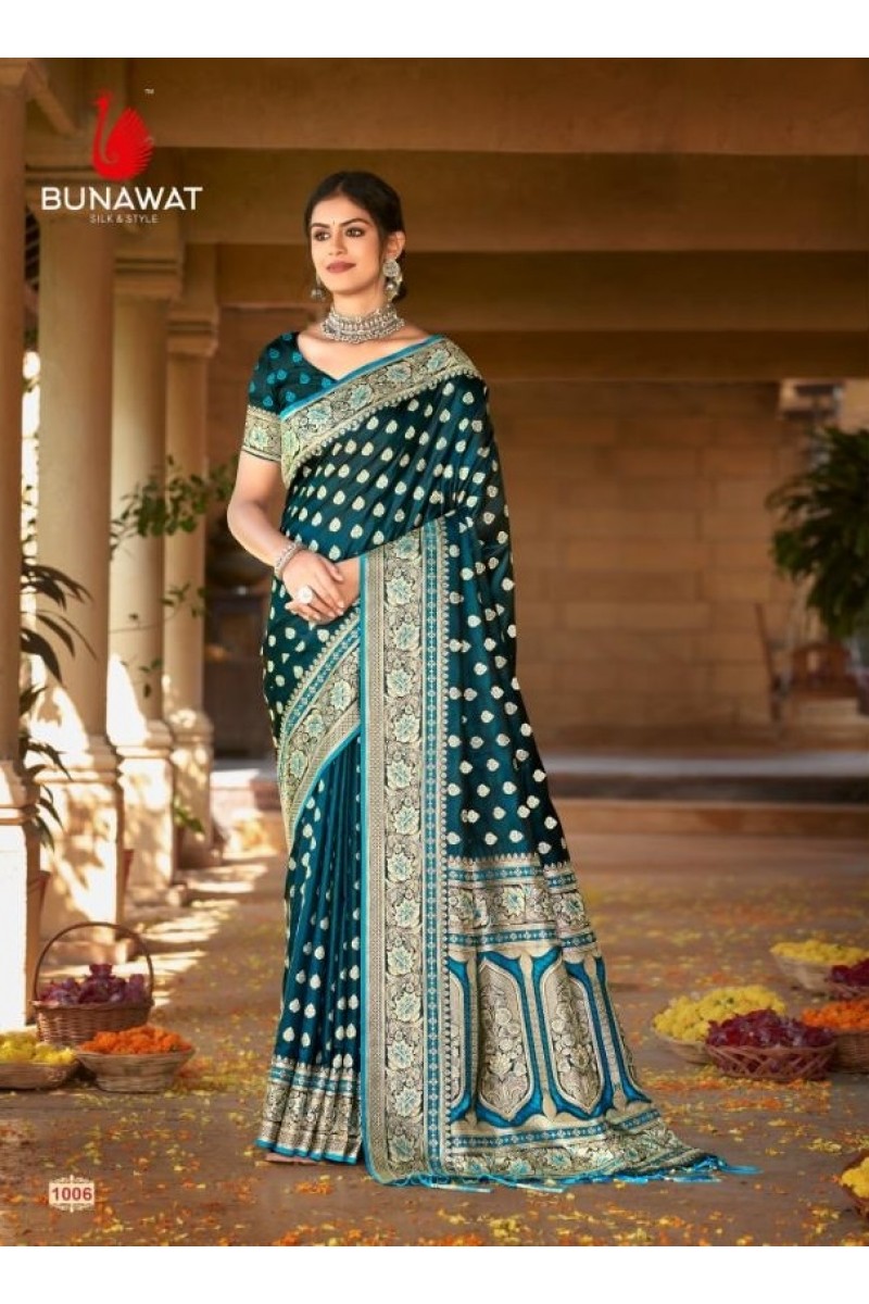 Bunawat Akshat-1006 Designer Ladies Wear Satin Silk Saree Catalogues 