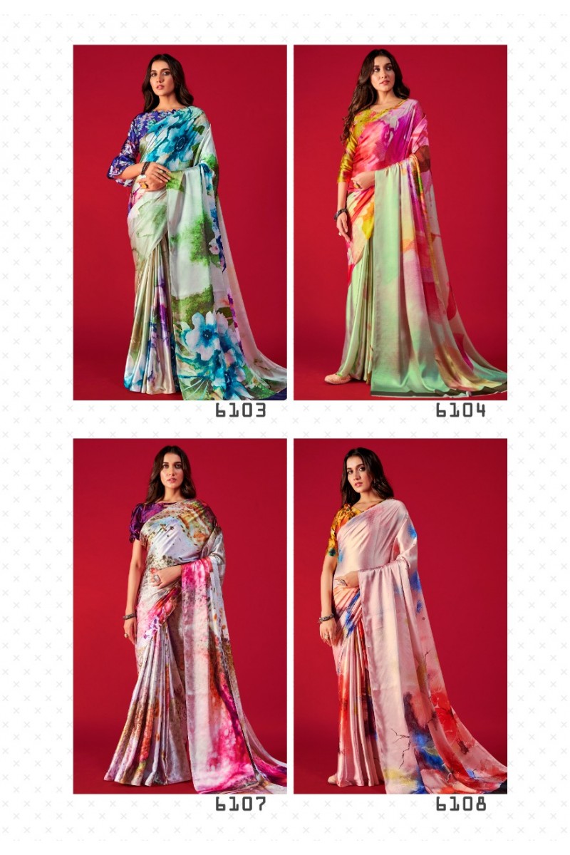 Rajpath Alexa Wholesale Digital Printed Wear Satin Crepe Saree Collection