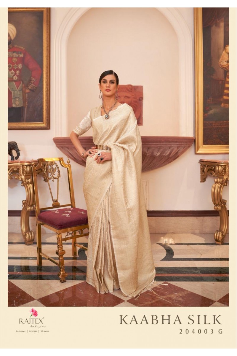Rajtex Kaabha Silk-204003-G Weaving Handloom Semi Stitched Sarees