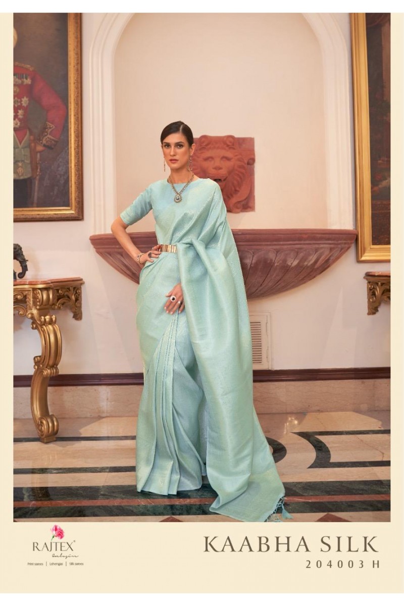 Rajtex Kaabha Silk-204003-H Weaving Handloom Semi Stitched Sarees