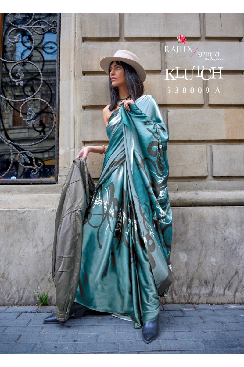 Rajtex Klutch-330009-A Stylish Satin Crape New Women's Wear Saree