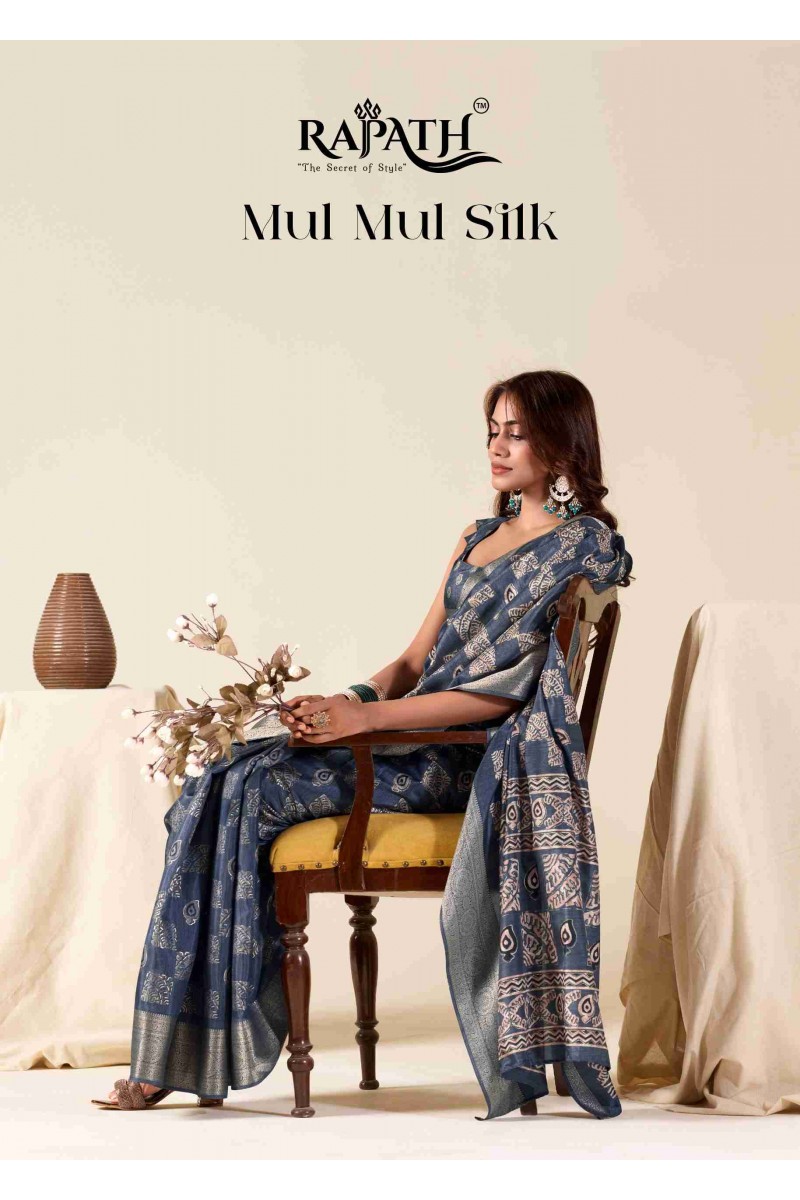 Rajpath Mul Mul Silk Wholesale Soft Silk Printed Saree Collection