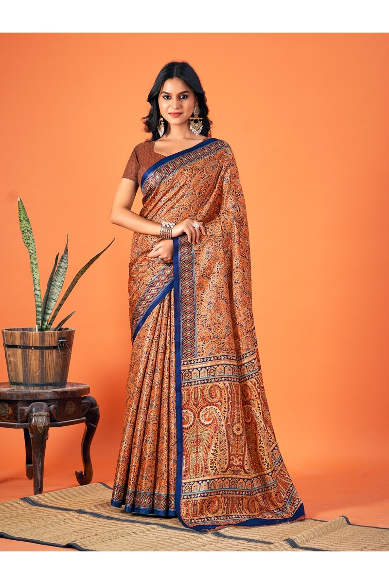 Bunawat Neeva-3 Premium Pashmina Silk Print Attractive Look Sarees