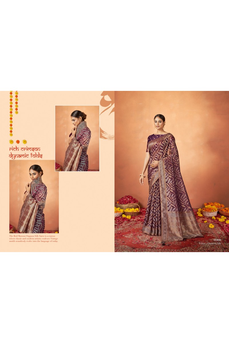 Mahotsav Norita-43408 Un-Stitched Fancy Organza Silk Printed Saree