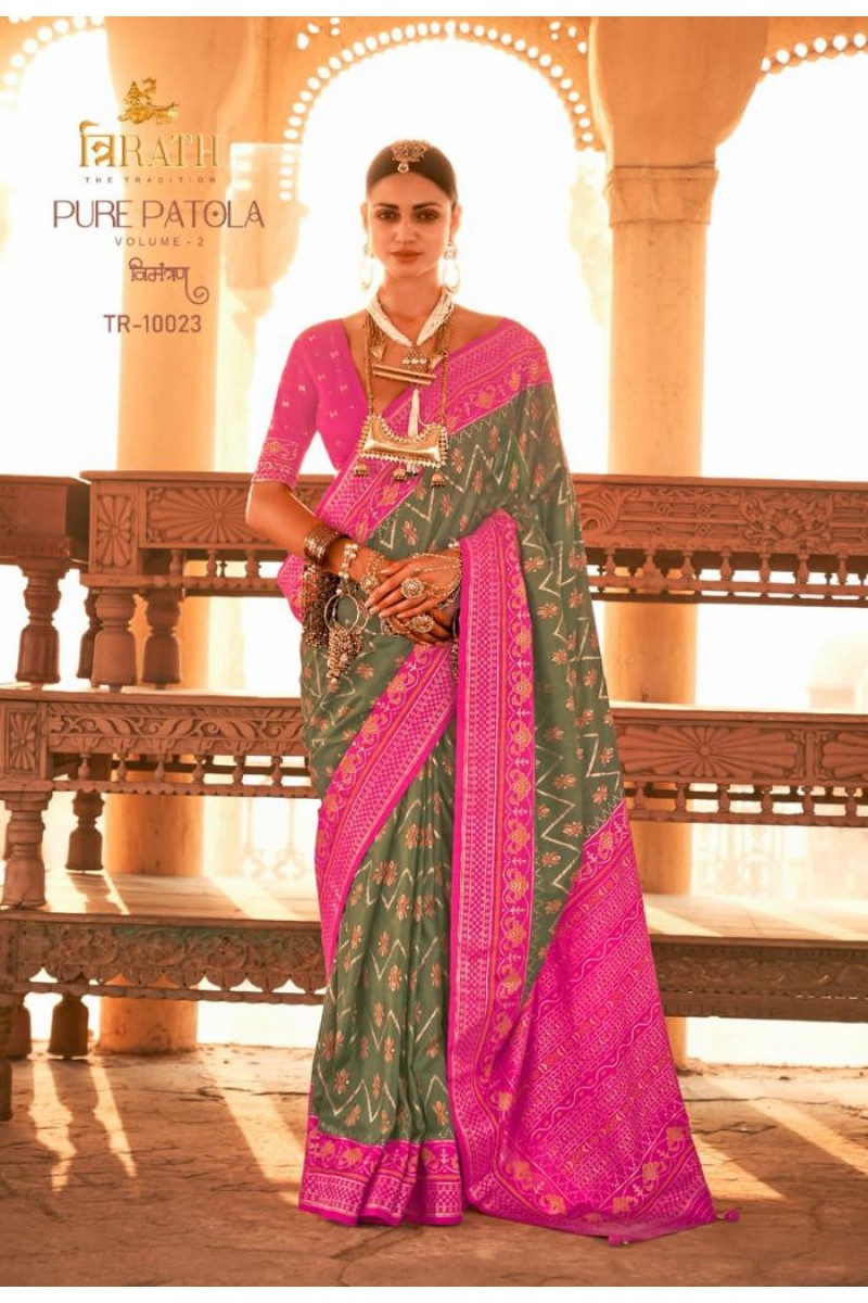 Trirath Pure Patola Vol-2-TR-10023 Silk Traditional Patola Designer Saree