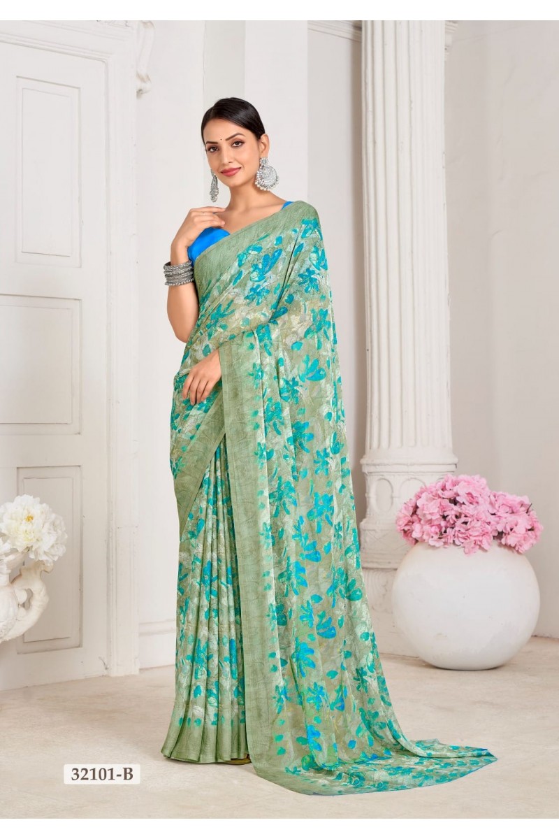 Ruchi Star-32101-B Casual Wear Traditional Chiffon Saree Collection