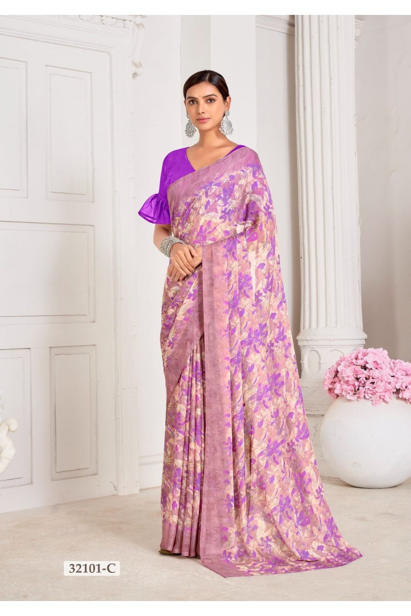 Ruchi Star-32101-C Casual Wear Traditional Chiffon Saree Collection