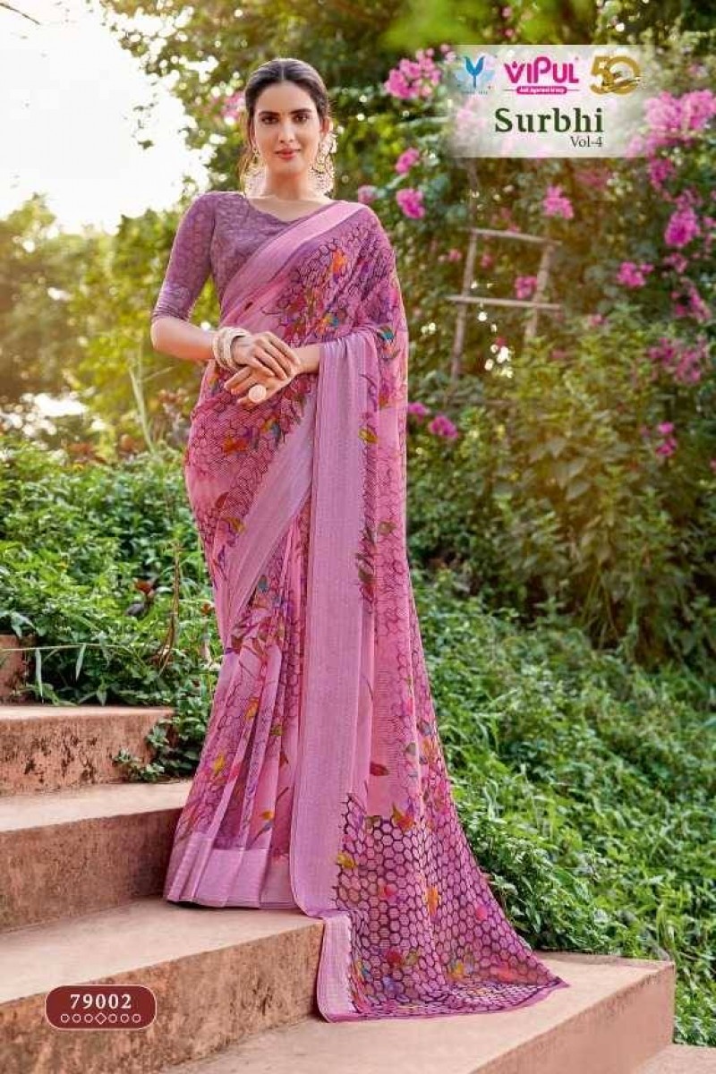 Vipul Fashion Surbhi Vol-4-79002 Indian Traditional Wear Saree Collection