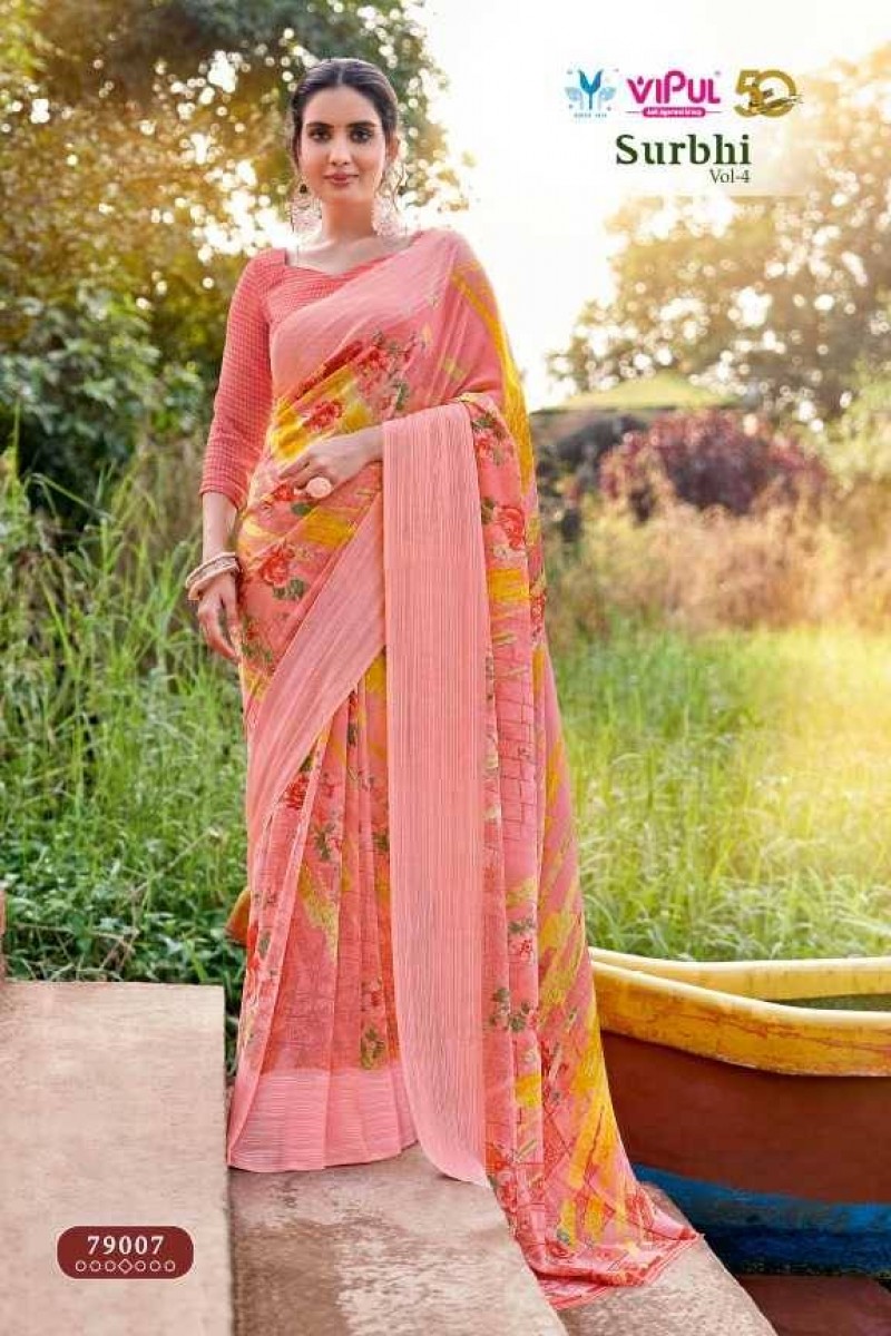 Vipul Fashion Surbhi Vol-4-79007 Indian Traditional Wear Saree Collection