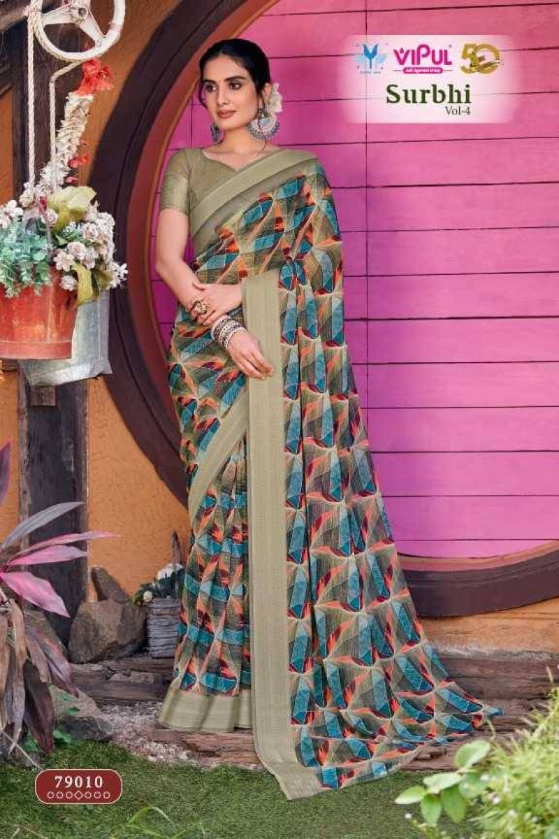 Vipul Fashion Surbhi Vol-4-79010 Indian Traditional Wear Saree Collection