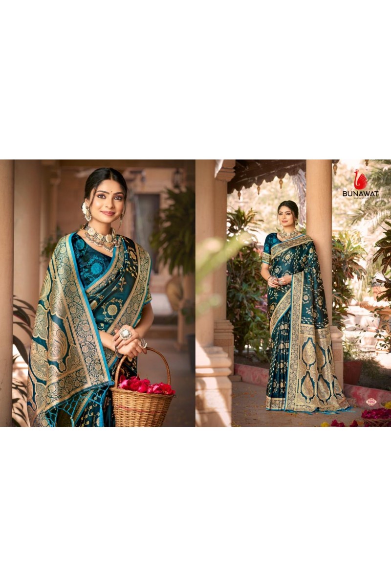 Bunawat Tana Bana-1002 Casual Wear Satin Silk Latest Single Saree Designs