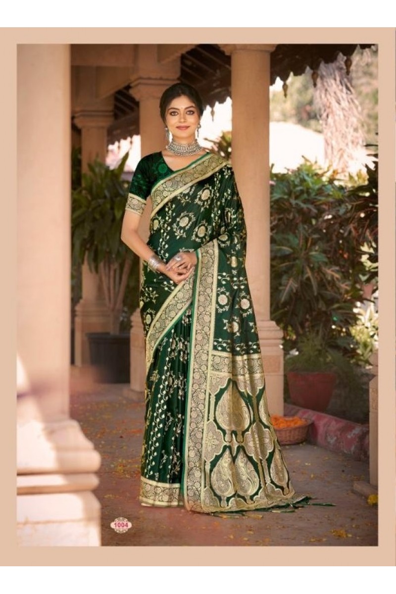 Bunawat Tana Bana-1004 Casual Wear Satin Silk Latest Single Saree Designs