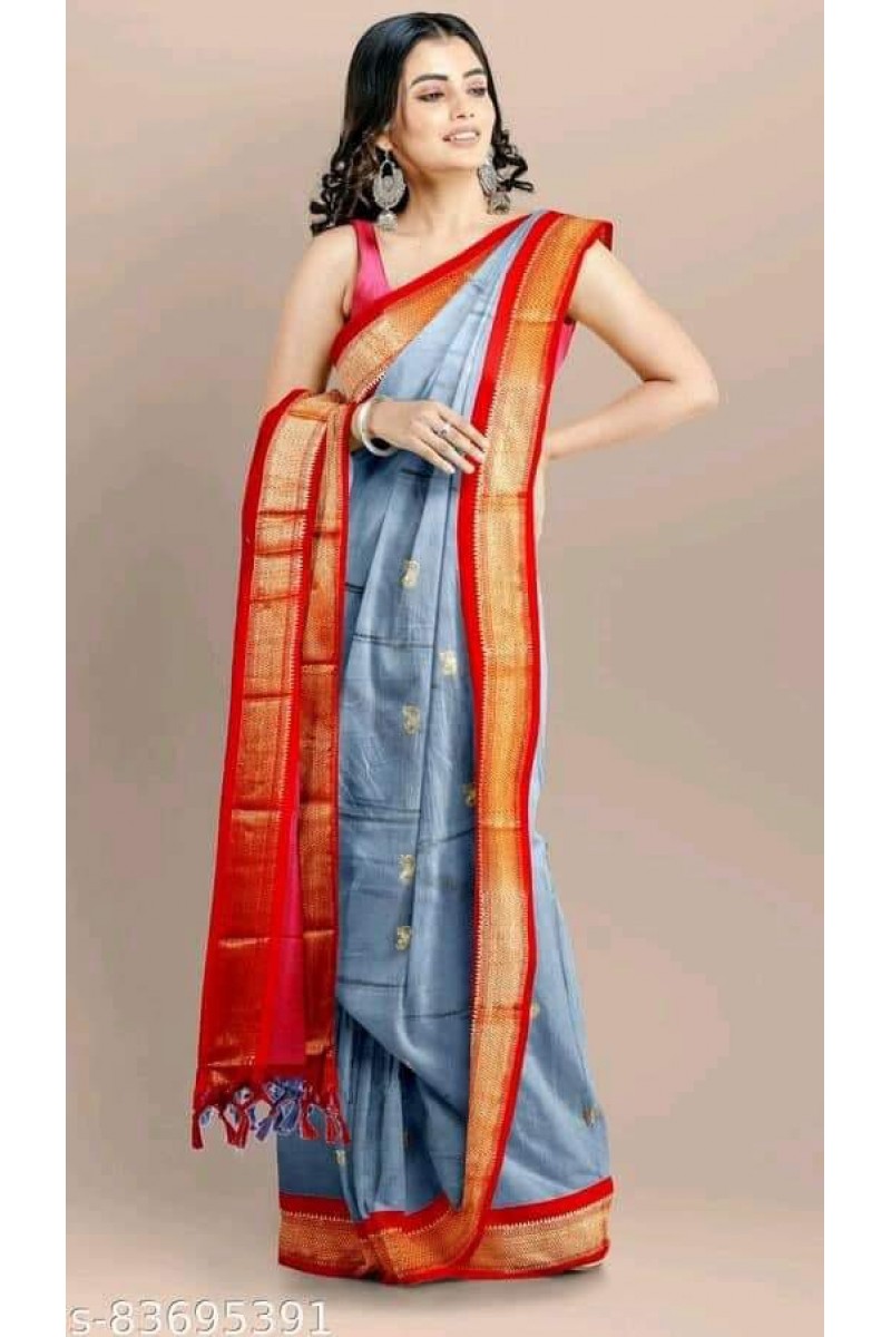 WA-0002 Cotton Silk Women Wear Casual Latest New Designs Saree