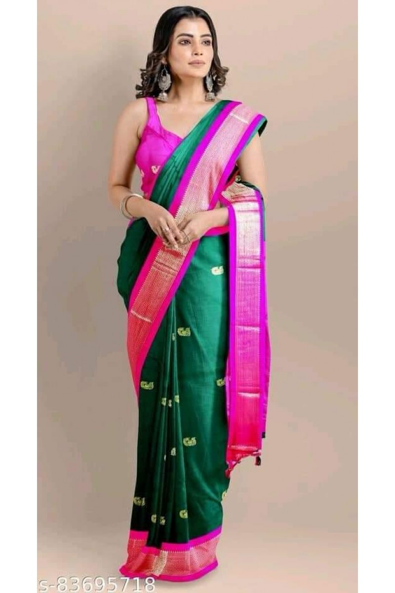 WA-0018 Cotton Silk Women Wear Casual Latest New Designs Saree